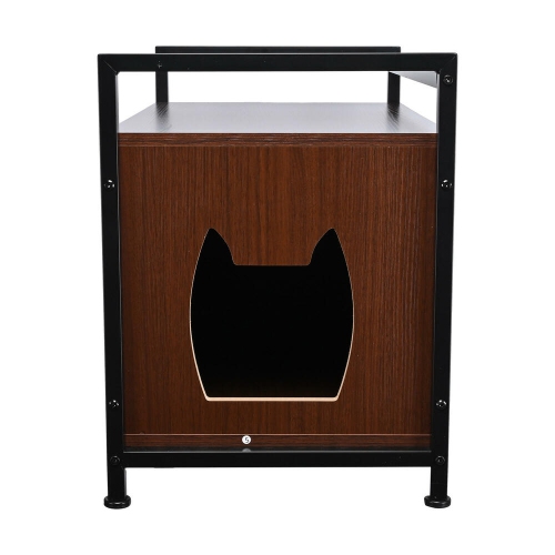 Large Space Cat Litter Box Enclosure, Hidden Cat Washroom Furniture, Wooden Cat Litter Cabinet Storage Bench with a Side Window