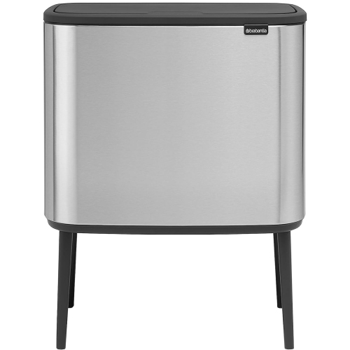 Brabantia – bac tactile Bo avec compartiments en plastique, 3 x acier mat 11&nbsp;L résistant aux traces de doigts, 3 intérieur