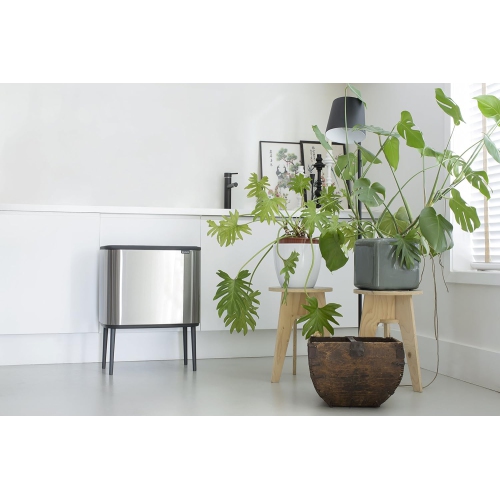 Brabantia – bac tactile Bo avec compartiments en plastique, 3 x acier mat 11&nbsp;L résistant aux traces de doigts, 3 intérieur