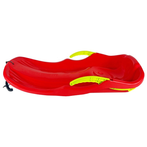 ArcticThrill Snow Sled for Kids - IcePulse Sledge - Single Rider Racer Toboggan with Pull Rope and Brake Handles; Outdoor Plastic Winter Sleigh for