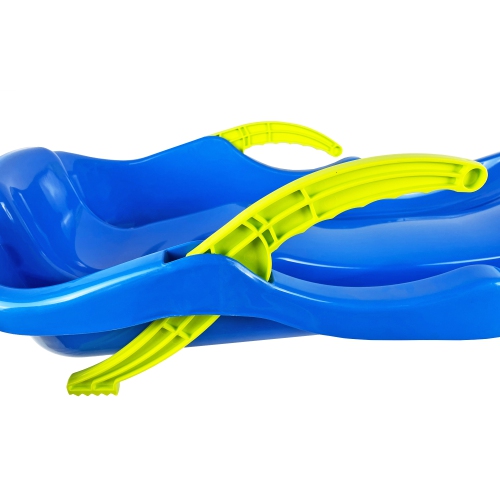 ArcticThrill Snow Sled for Kids - IcePulse Sledge - Single Rider Racer Toboggan with Pull Rope and Brake Handles; Outdoor Plastic Winter Sleigh for