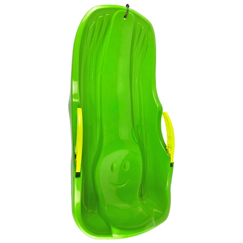 ArcticThrill Snow Sled for Kids - IcePulse Sledge - Single Rider Racer Toboggan with Pull Rope and Brake Handles; Outdoor Plastic Winter Sleigh for