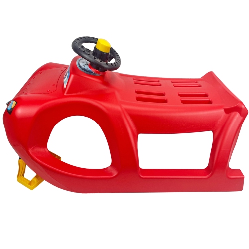 Luge d'hiver ArcticThrill pour enfants - luge SnoWheel - toboggan avec corde et volant décoratif; traîneau d'hiver en plastique pour les tout-petits