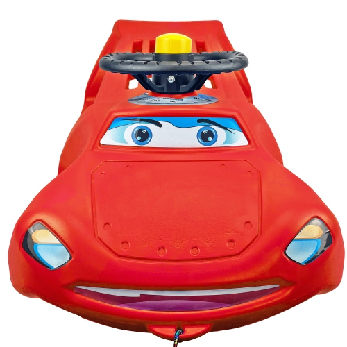 Luge d'hiver ArcticThrill pour enfants - luge SnoWheel - toboggan avec corde et volant décoratif; traîneau d'hiver en plastique pour les tout-petits