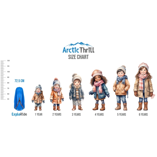 ArcticThrill Snow Sled for Kids - ExploRide Sledge - Toboggan with Pull Rope and Safety Belt; Outdoor Plastic Winter Sleigh for Toddlers & Kids