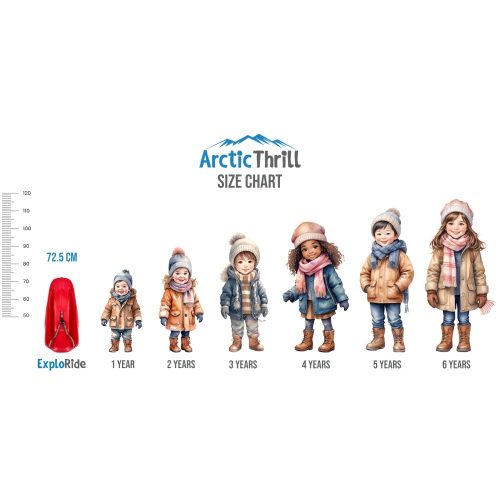 Luge de neige d'ArcticThrill pour enfants - traîneau explosif - toboggan avec corde et ceinture de sécurité; traîneau d'hiver en plastique pour les