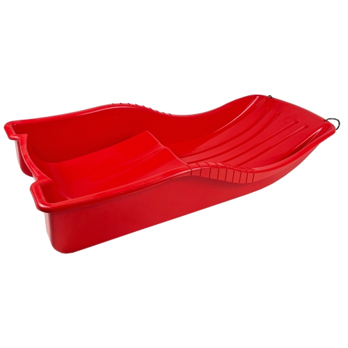 ArcticThrill Snow Sled for Kids - SnowBoat Sledge - Single Rider Toboggan with Pull Rope; Outdoor Plastic Winter Sleigh for Toddlers & Kids