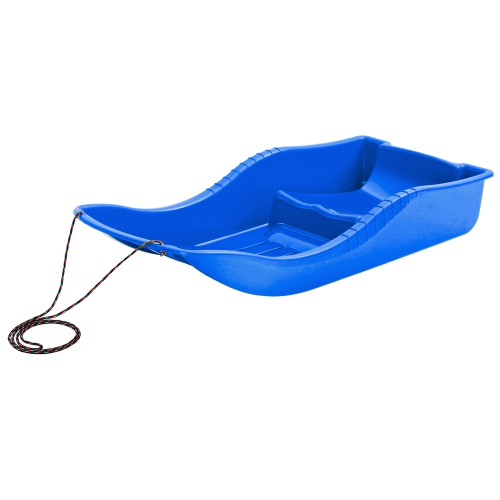 ArcticThrill Snow Sled for Kids - SnowBoat Sledge - Single Rider Toboggan with Pull Rope; Outdoor Plastic Winter Sleigh for Toddlers & Kids