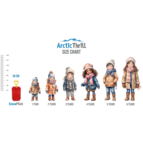 Luge de neige ArcticThrill pour enfants - SnowPilot Slider - Toboggan downhill simple Rider avec poignée réglable; traîneau d'hiver en plastique pour