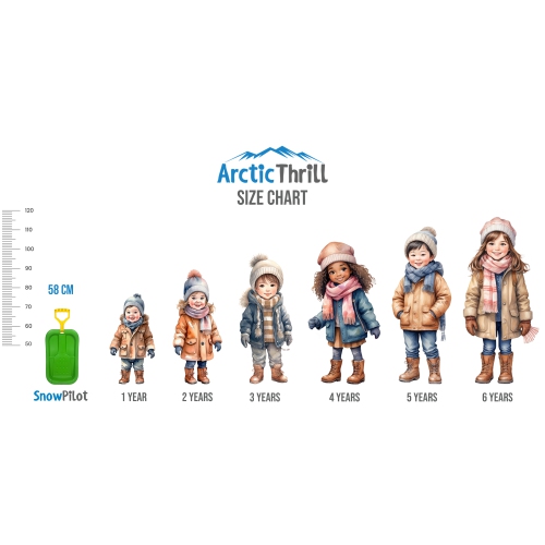 Luge de neige ArcticThrill pour enfants - SnowPilot Slider - Toboggan downhill simple Rider avec poignée réglable; traîneau d'hiver en plastique pour