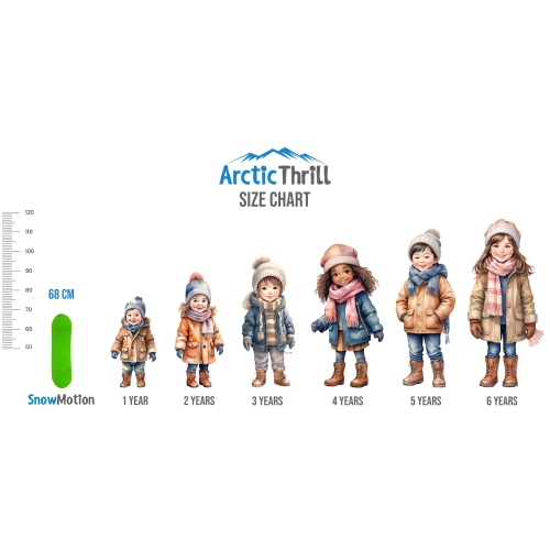 ArcticThrill Snow Sled for Kids - SnowMotion - Slider Board with Pull Rope; Outdoor Plastic Winter Sleigh for Toddlers & Kids