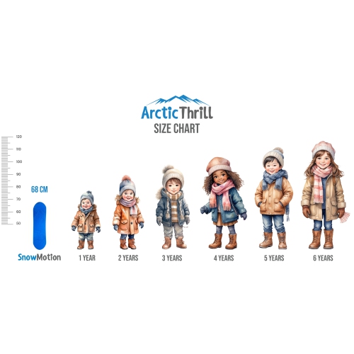 ArcticThrill Snow Sled for Kids - SnowMotion - Slider Board with Pull Rope; Outdoor Plastic Winter Sleigh for Toddlers & Kids