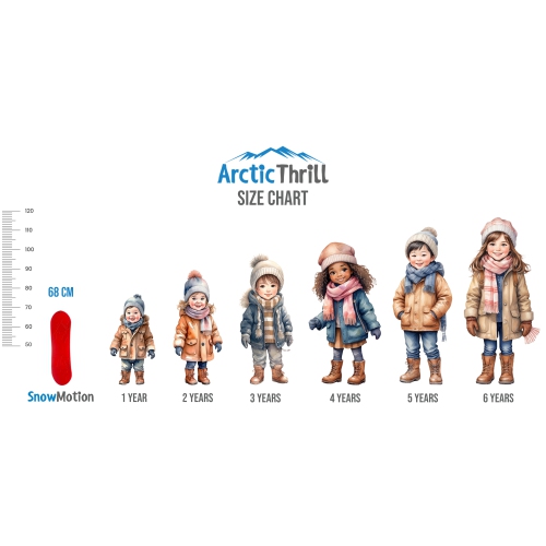 ArcticThrill Snow Sled for Kids - SnowMotion - Slider Board with Pull Rope; Outdoor Plastic Winter Sleigh for Toddlers & Kids