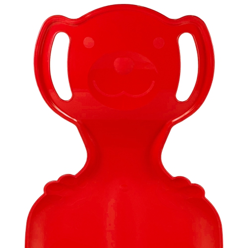 ArcticThrill Snow Sled for Kids - The Teddy Bear Slider - Single Rider Downhill Toboggan with Handles; Outdoor Plastic Winter Sleigh for Toddlers &