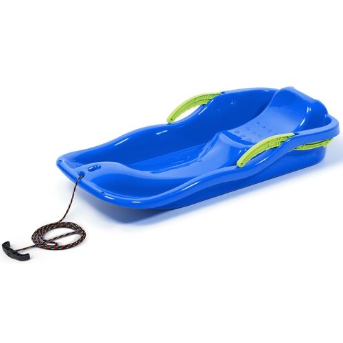 ARCTICTHRILL  Snow Sled for Kids - Icedash Sledge - Single Rider Racer Toboggan \w Pull Rope And Brake Handles; Outdoor Plastic Winter Sleigh For