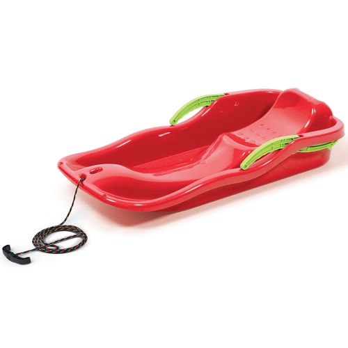 ARCTICTHRILL  Snow Sled for Kids - Icedash Sledge - Single Rider Racer Toboggan \w Pull Rope And Brake Handles; Outdoor Plastic Winter Sleigh For