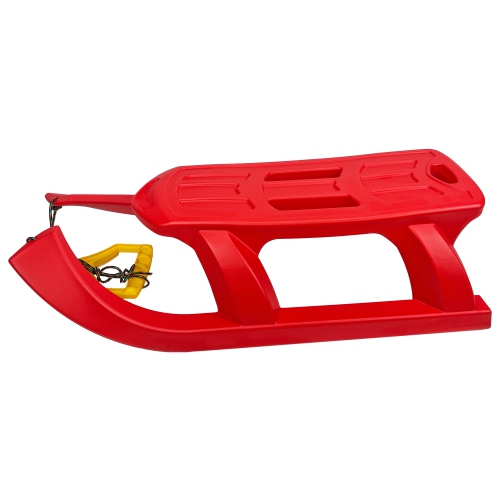 ArcticThrill Snow Sled for Kids - SnowTwin Sledge - Single Rider Racer Toboggan with Pull Rope; Outdoor Plastic Winter Sleigh for Toddlers & Kids