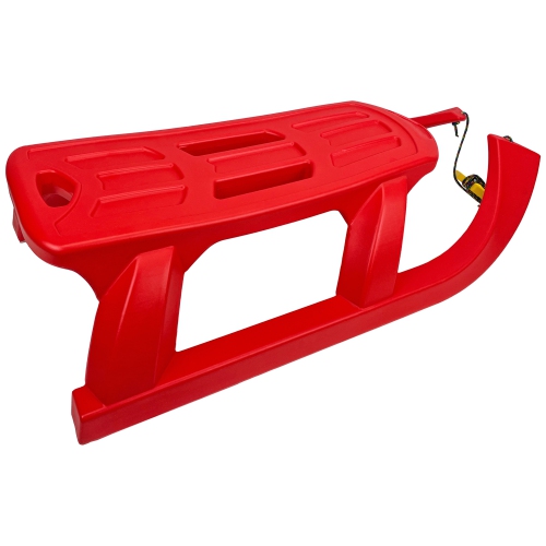 ArcticThrill Snow Sled for Kids - SnowTwin Sledge - Single Rider Racer Toboggan with Pull Rope; Outdoor Plastic Winter Sleigh for Toddlers & Kids