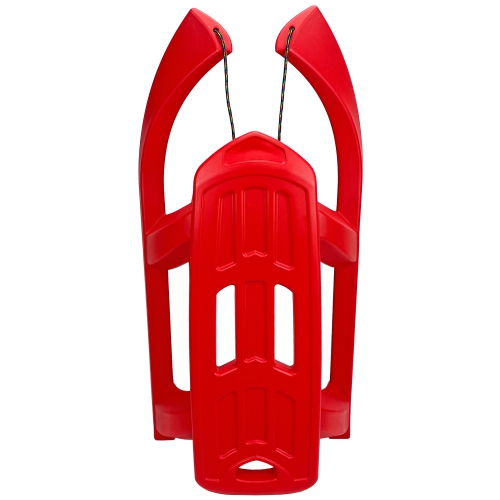 ArcticThrill Snow Sled for Kids - SnowTwin Sledge - Single Rider Racer Toboggan with Pull Rope; Outdoor Plastic Winter Sleigh for Toddlers & Kids