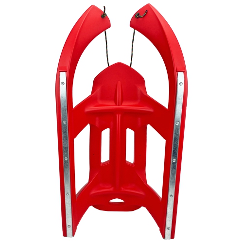 ArcticThrill Snow Sled for Kids - SnowTwin Sledge - Single Rider Racer Toboggan with Pull Rope; Outdoor Plastic Winter Sleigh for Toddlers & Kids