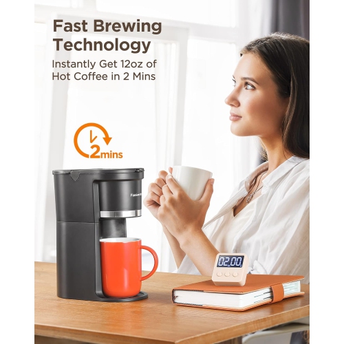 Cafetière à une tasse Strak Mini, Instant One Cup pour K Cup et café moulu