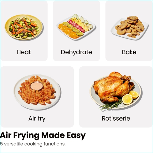 Strak Air Fryer Oven - 12-Quart 6-in-1 Rotisserie Oven and Dehydrator