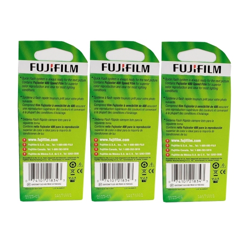 Fujifilm QuickSnap Flash 400 Disposable 35mm Camera Plus a Bonus Eco-Friendly Silicone Wrist Band and a Microfiber Cleaning Cloth