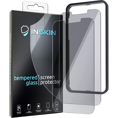 Inskin Privacy Screen Protector for iPhone 14 Plus - 2+2 Tempered Glass for Screen & Camera Lens, Auto-Align Installation, Plasma Coating, Fits Cases