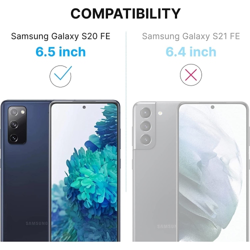 Protecteur d'écran d'Inskin pour Galaxy S20 FE de Samsung 6,5 po - 2 + 2 verres trempé pour écran et objectif d'appareil photo