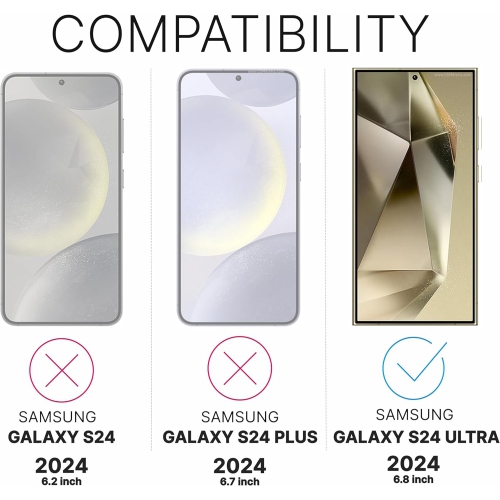 Inskin Screen Protector for Samsung Galaxy S24 Ultra 5G - 3+3 Tempered Glass for Screen & Camera Lens, Auto-Align Installation, Fingerprint ID