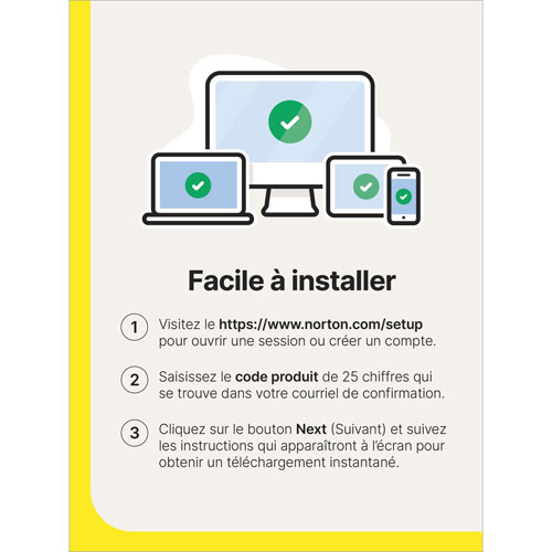 Norton 360 Deluxe (PC/Mac) - 3 appareils - Stockage infonuagique de 25 Go - Abonnement de 1 an