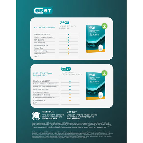 ESET Home Security Premium - 10 appareils - 1 an - Téléchargement numérique