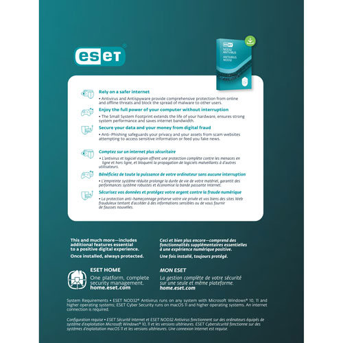 ESET NOD32 Antivirus (PC/Mac) - 10 Devices - 1 Year - Digital Download