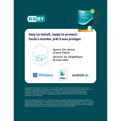 ESET Home Security Premium (PC/Mac) - 3 Devices - 1 Year - Digital Download