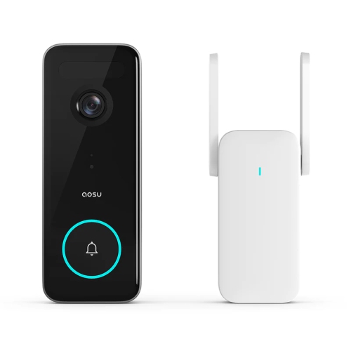 Aosu V8S 5MP Battery-Powered or Wire Two Modes Ultra HD Wi-Fi Dual-Band Smart Doorbell Camera and Chime with AI 3D Motion Detection and Built-in 8G