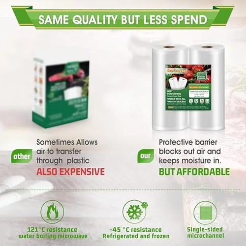 11" x 50ft Vacuum Sealer Bags for Food Saver, Sous Vide, & Storage (100ft Total)