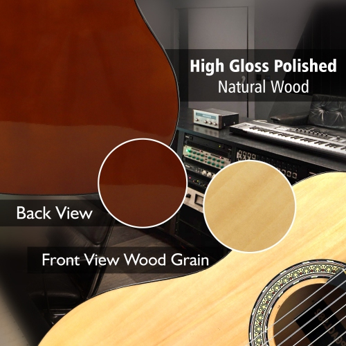 Guitare classique à 6 cordes - guitare à échelle 3/4 avec accordeur numérique et accessoires