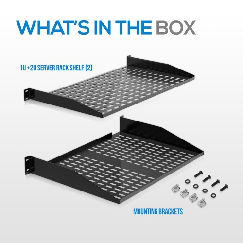 1U+2U étagères pour bâti de serveur - Plateau de montage universel pour bâti de serveur de périphériques