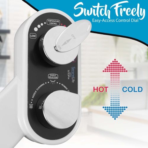 Bathroom Bidet Attachment - Hot/Cold Water Toilet Seat Bidet Sprayer