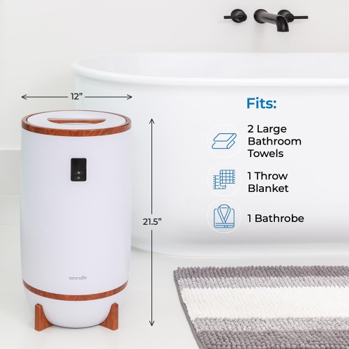 SereneLife Single Touch Towel & Blanket Warmer with Fragrant Disc Holder and LED Ring