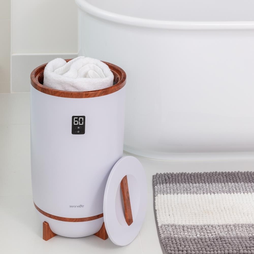 SereneLife Single Touch Towel & Blanket Warmer with Fragrant Disc Holder and LED Ring