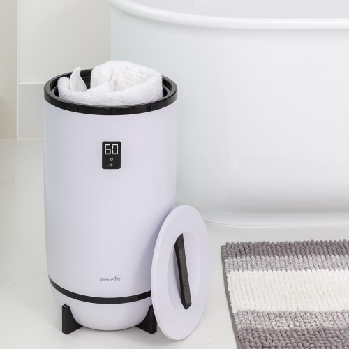 Single Touch Towel & Blanket Warmer with Fragrant Disc Holder and LED Ring
