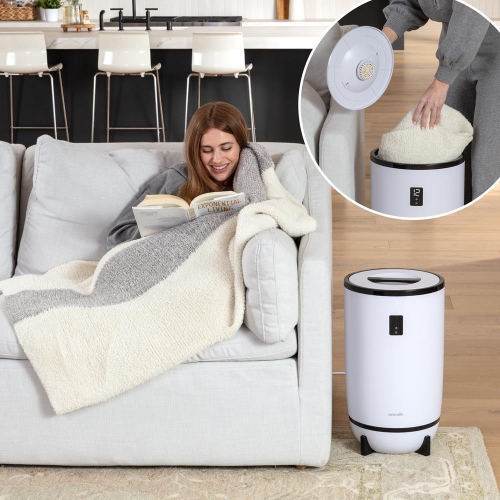 Single Touch Towel & Blanket Warmer with Fragrant Disc Holder and LED Ring