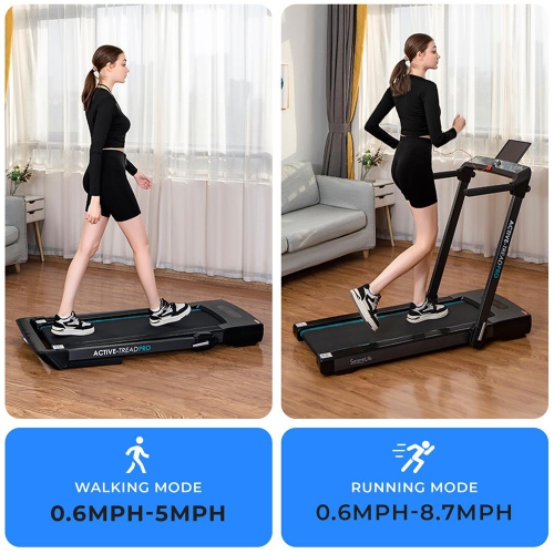 Folding Motorized Treadmill Machine - Electric Digital Low-Speed Fitness with Smart Speed Control
