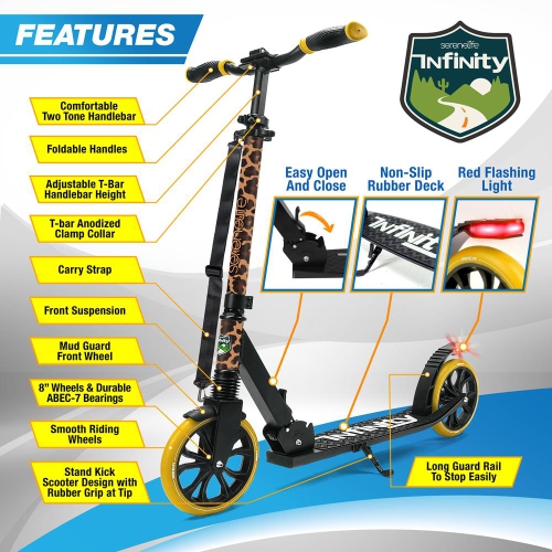 Trottinette légère et pliable - trottinette réglable pour adolescents et adultes, plateforme en alliage avec roues à impact élevé