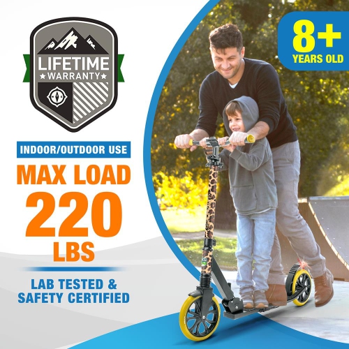 Trottinette légère et pliable - trottinette réglable pour adolescents et adultes, plateforme en alliage avec roues à impact élevé