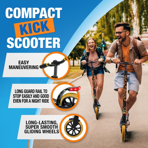 Trottinette légère et pliable - trottinette réglable pour adolescents et adultes, plateforme en alliage avec roues à impact élevé