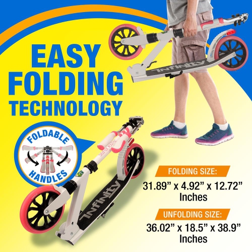Trottinette légère et pliable - trottinette réglable pour enfants et adolescents , plateforme en alliage avec roues à impact élevé