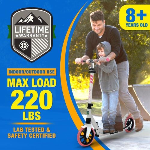 Trottinette légère et pliable - trottinette réglable pour enfants et adolescents , plateforme en alliage avec roues à impact élevé