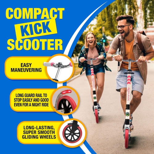 Trottinette légère et pliable - trottinette réglable pour enfants et adolescents , plateforme en alliage avec roues à impact élevé